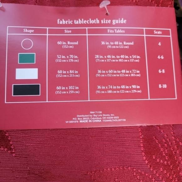 Red or Ivory Poinsettia 60" Round Tablecloths - Picture 10 of 11